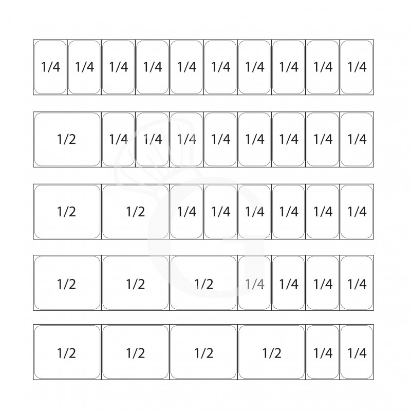Vitrina Refrigerada horizontal para ingredientes, con motor a la izquierda, L 2000 mm, Capacidad 10 Cubetas GN1/4