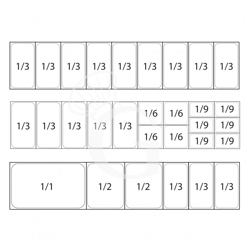 Vitrina Refrigerada horizontal para pizzería con motor a la izquierda, L 2000 mm, Capacidad 9 cubetas GN1/3