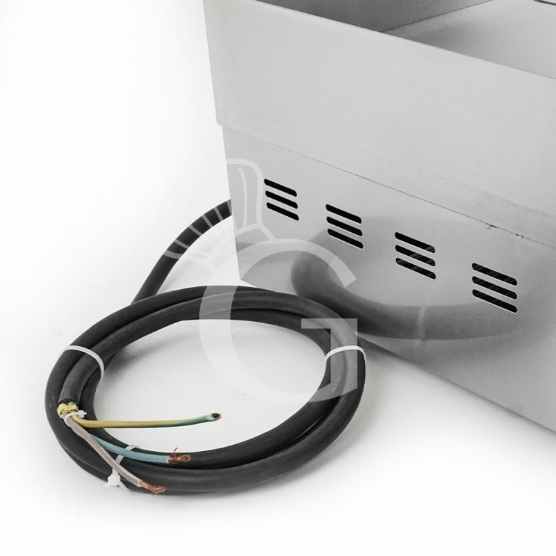 Fry top eléctrico de sobremesa, doble placa lisa 4400 W Monofásico