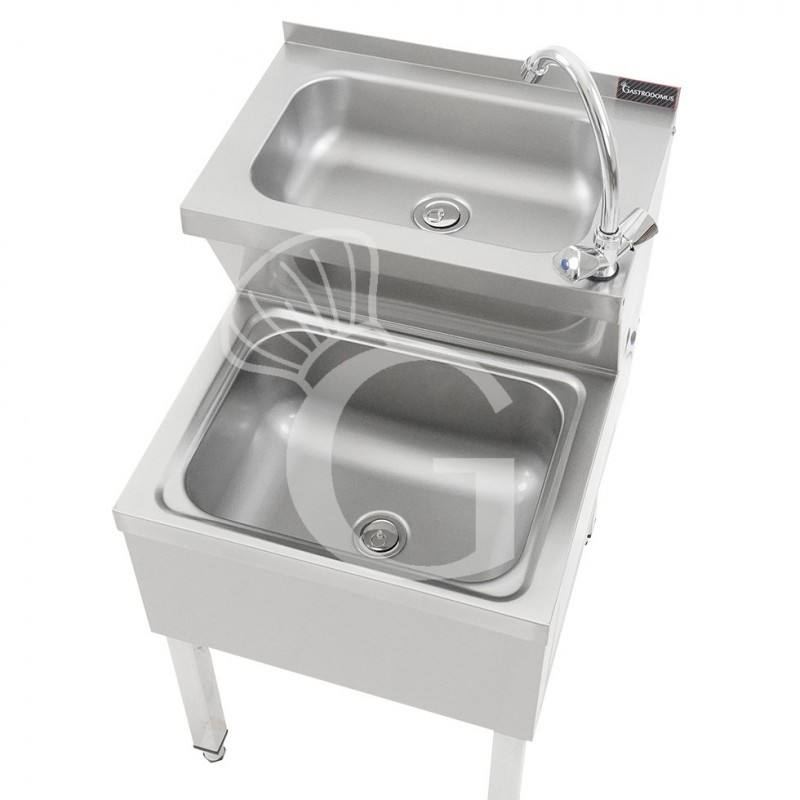 Lavamanos acero inox L 500 x P 595 x H 850 mm