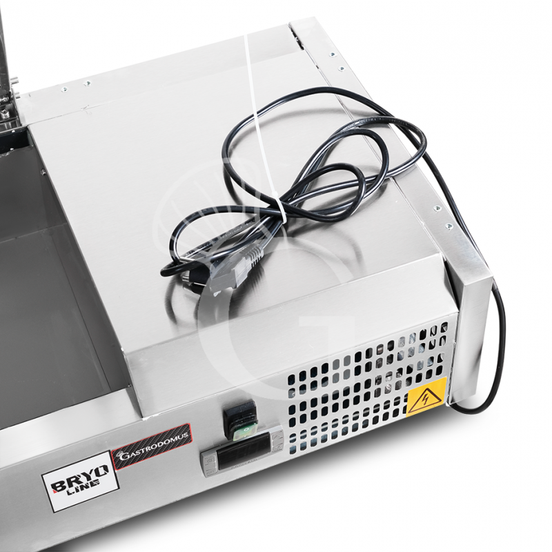 Vitrina refrigerada para pizzería con tapa de acero inoxidable, L 1400 mm, para 4 cubetas GN 1/3 + 1 cubeta GN 1/2