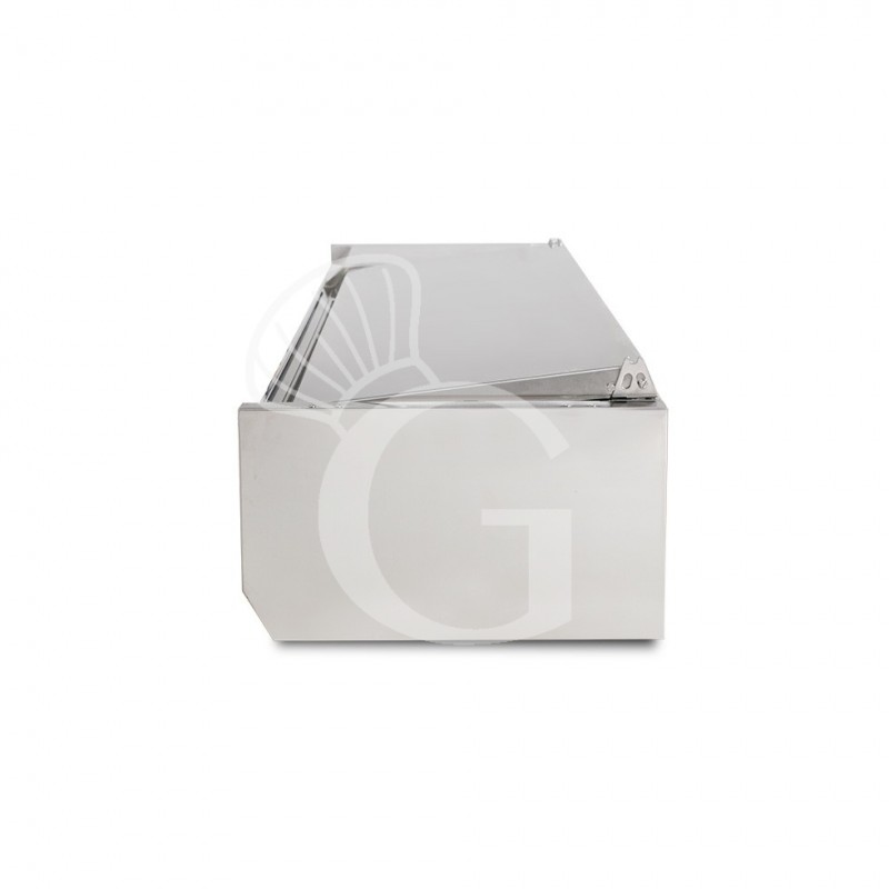 Vitrina refrigerada con motor a la izquierda y tapa de acero inoxidable L 2000 mm para 9 cubetas GN1/3