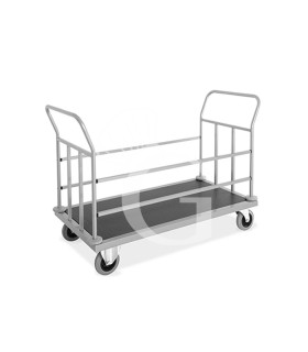 Carrito portaequipajes en chapa y acero pintado con 2 barandas – 1440×660×950 mm