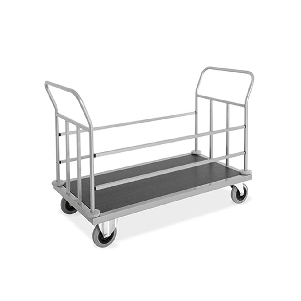 Carrito portaequipajes en chapa y acero pintado con 2 barandas – 1440×660×950 mm