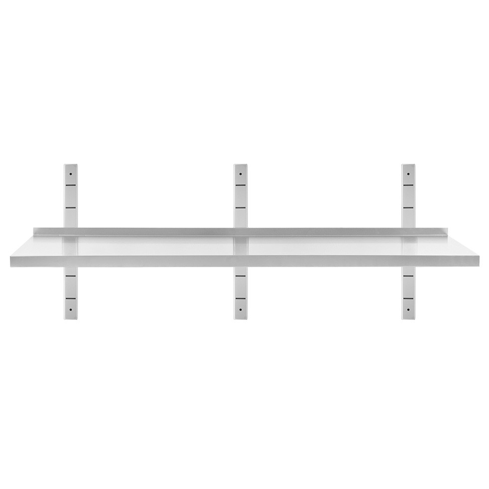 Estante de pared de acero inoxidable L 1800 mm x P 300 mm x A 350 mm