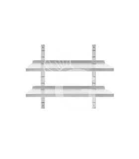 Estante de pared doble de acero inoxidable L 900 mm x P 300 mm x A 700 mm
