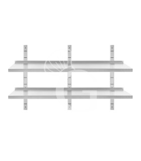 Estante doble en acero inoxidable, L 1500×P 300×H 700 mm