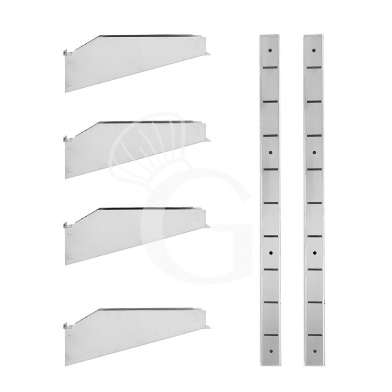 Estanteria de pared, 2 baldas acero inoxidable, L 1200 mm x P 300 mm x H 700 mm