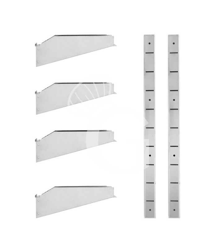 Estante de pared doble de acero inoxidable L 900 mm x P 400 mm x A 700 mm