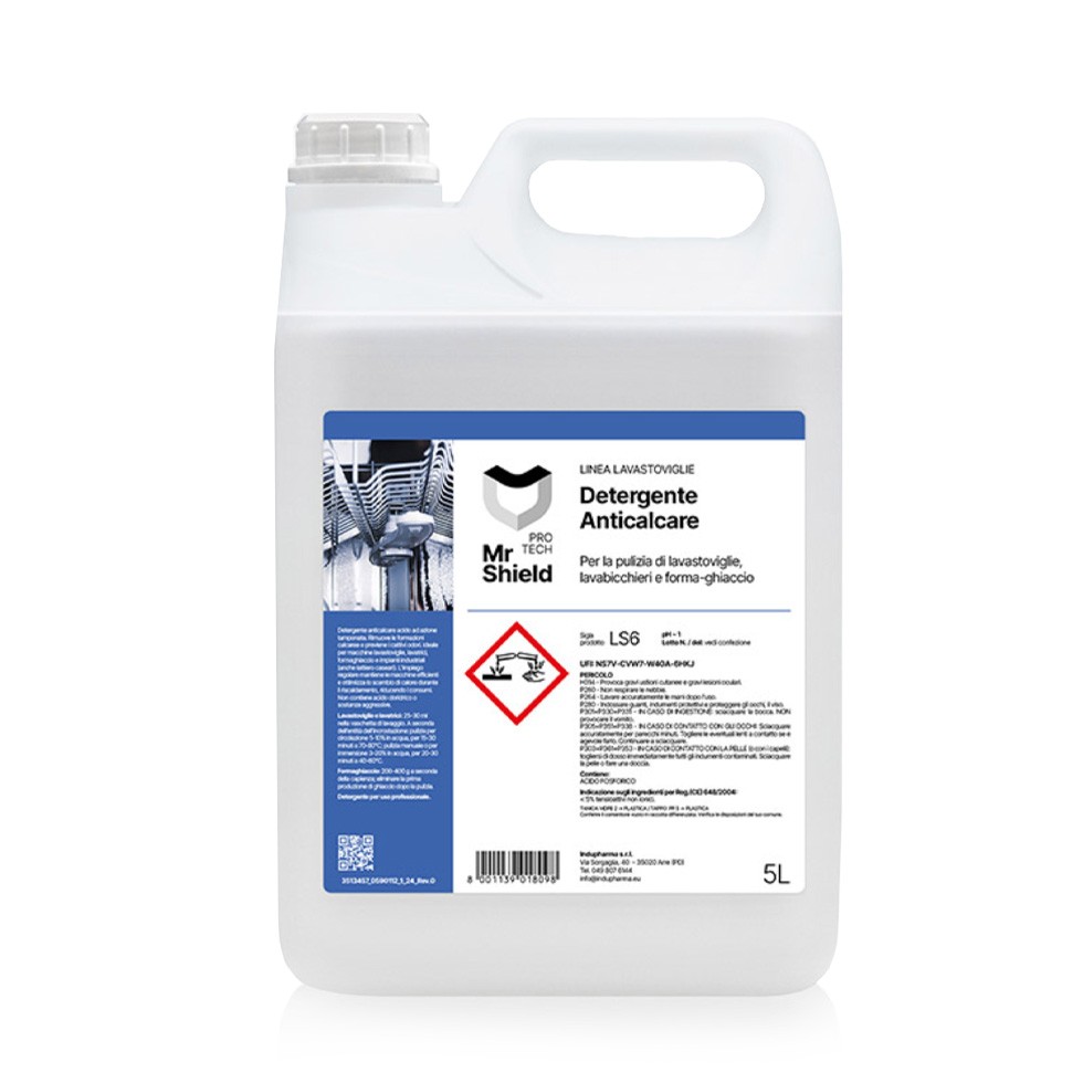 Detergente anticalcáreo para limpieza de lavavajillas, lavabicchieri y máquinas de hielo – 2 bidones de 5 L