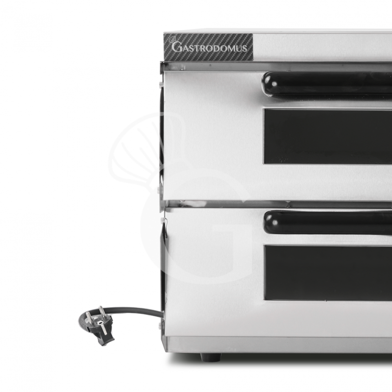 Horno eléctrico 1+1 pizza diámetro 350 mm 2 cámaras control mecánico temperatura 350°C potencia 3 Kw