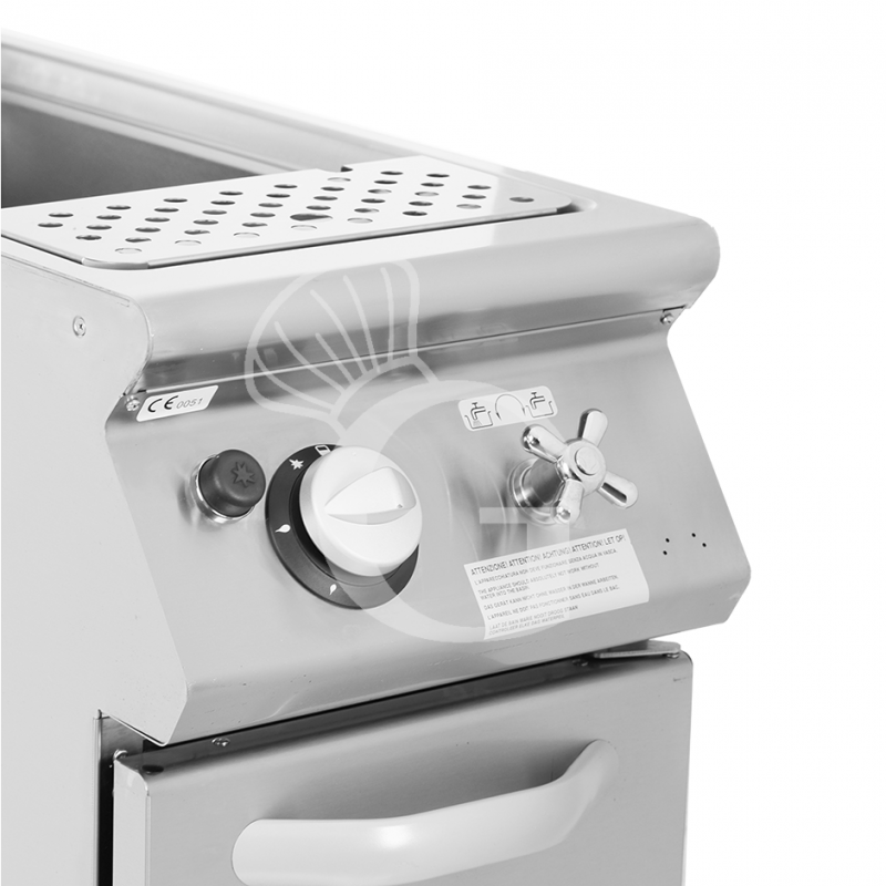 Cocedor de pasta profesional de gas 1 cuba 40 LT L 400 mm x P 900 mm x A 870 mm