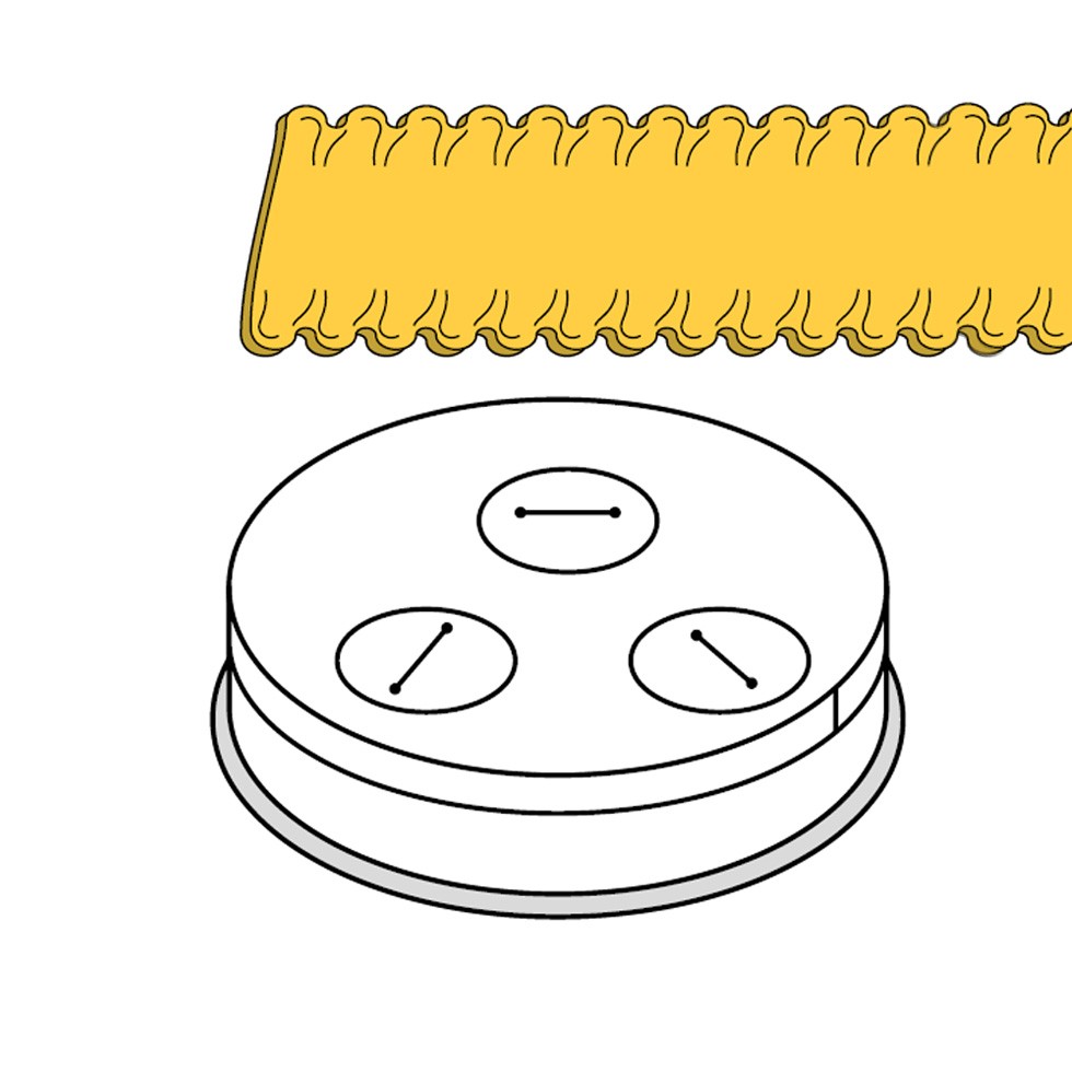 Troquel 8N formato pappardelle riccie Ø16mm