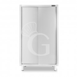 Armario de acero inoxidable con puertas correderas, 3 estantes, L 1000 x P 700 x H 1800 mm