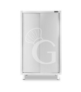 Armadio acciaio inox con 2 porte scorrevoli, 3 ripiani, L 1200 x P 700 x H 1800 mm