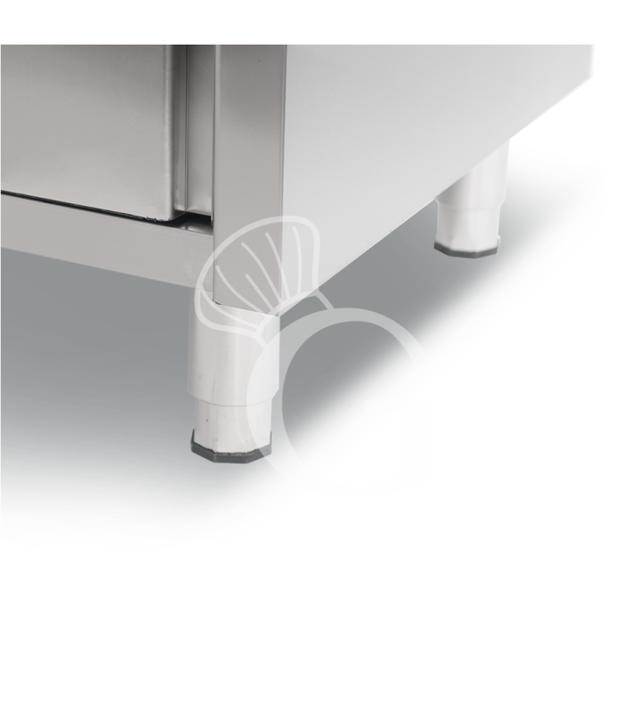 Armadio acciaio inox con 2 porte scorrevoli, 3 ripiani, L 1200 x P 700 x H 1800 mm
