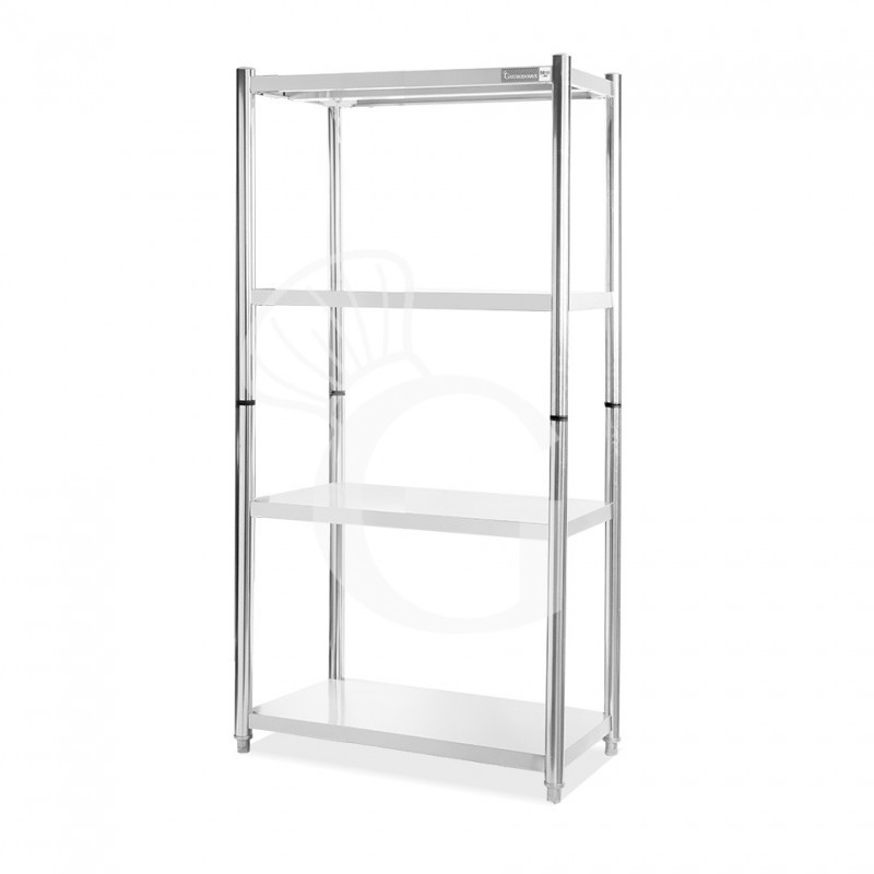 Estantería de acero inoxidable con 4 estantes L 1200 x P 400 x H 1800 mm