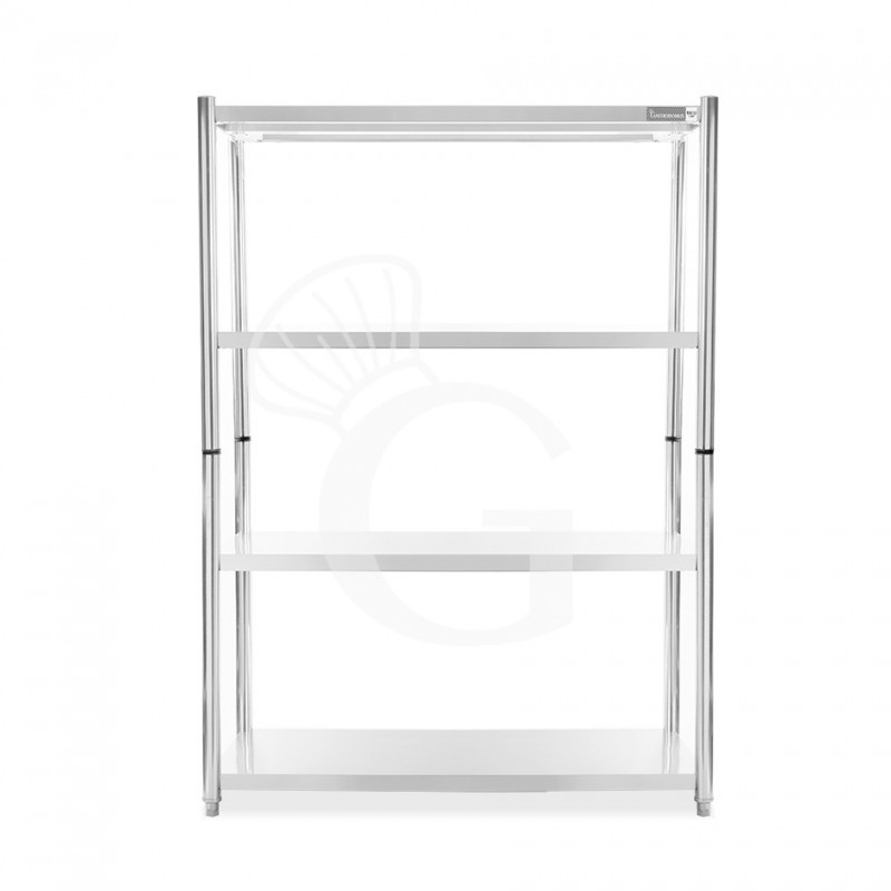 Estantería de acero inoxidable con 4 estantes L 1400 x P 500 x H 1800 mm