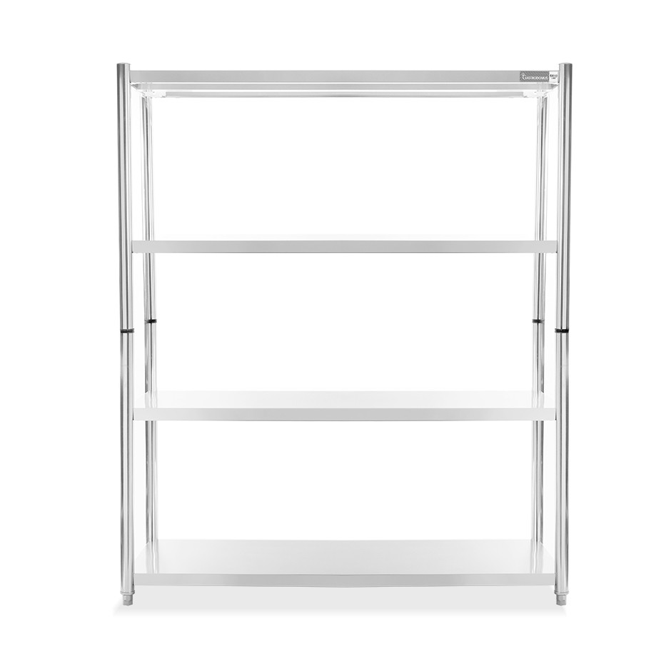 Estantería de acero inoxidable con 4 estantes L 1600 x P 400 x H 1800 mm.