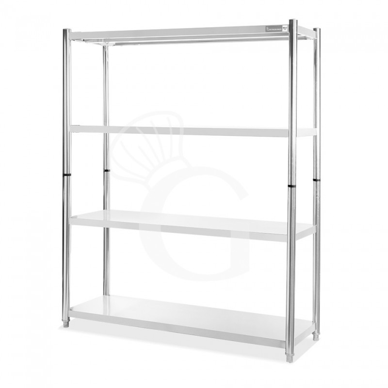 Estantería de acero inoxidable con 4 estantes L 1600 x P 600 x H 1800 mm