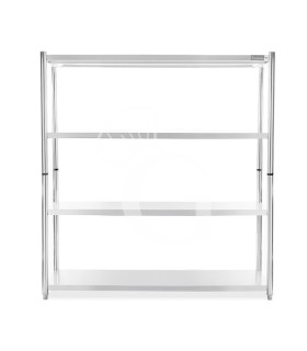Estantería de acero inoxidable con 4 estantes L 1800 x P 400 x H 1800 mm