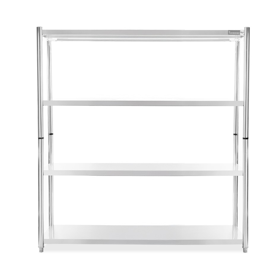 Estantería de acero inoxidable con 4 estantes L 2000 x P 600 x H 1800 mm