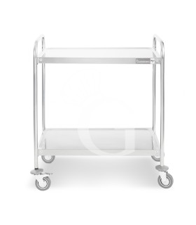 Carro de servicio en acero inoxidable con 2 estantes - L 900 x P 620 x H 940 mm.