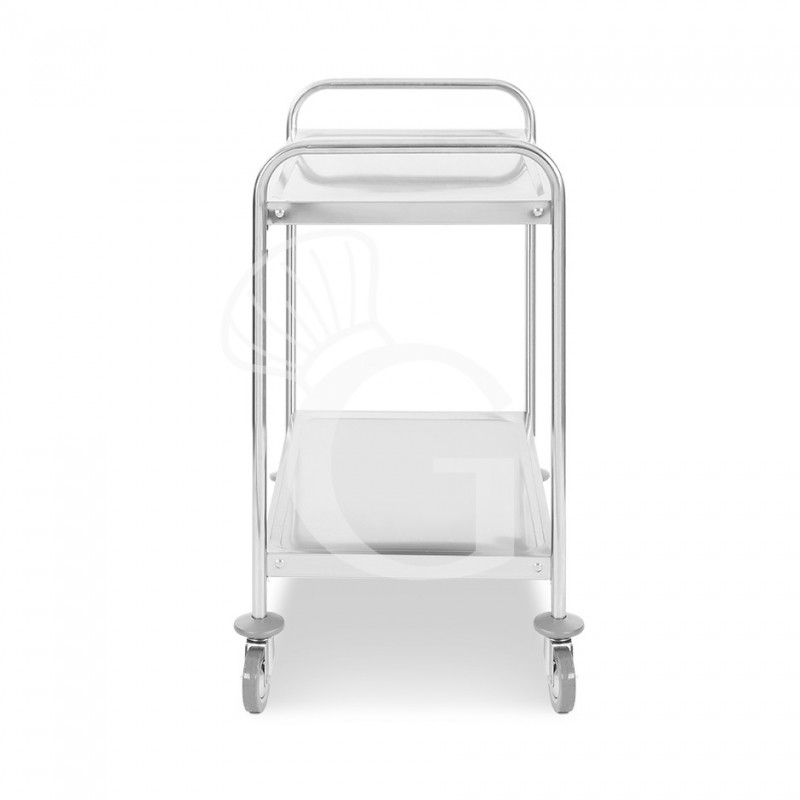 carro de servicio en acero inoxidable con 2 estantes l 900 x p 620 x h 940 mm