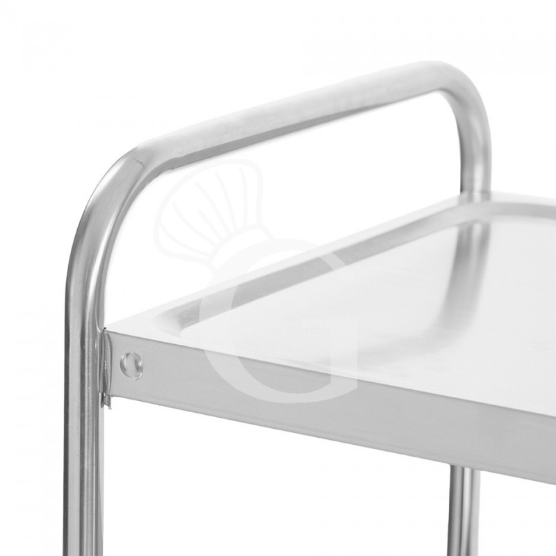 carro de servicio en acero inoxidable con 2 estantes l 900 x p 620 x h 940 mm