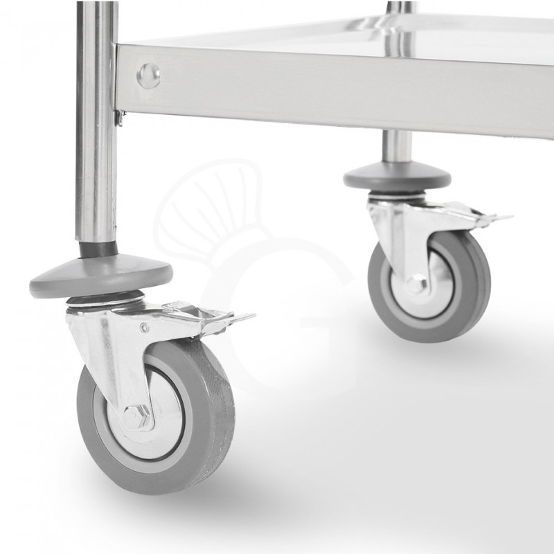 carro de servicio en acero inoxidable con 2 estantes l 900 x p 620 x h 940 mm