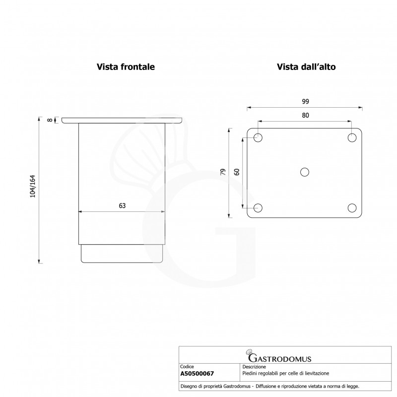 Kit de 4 pies regulables para cámaras de fermentación