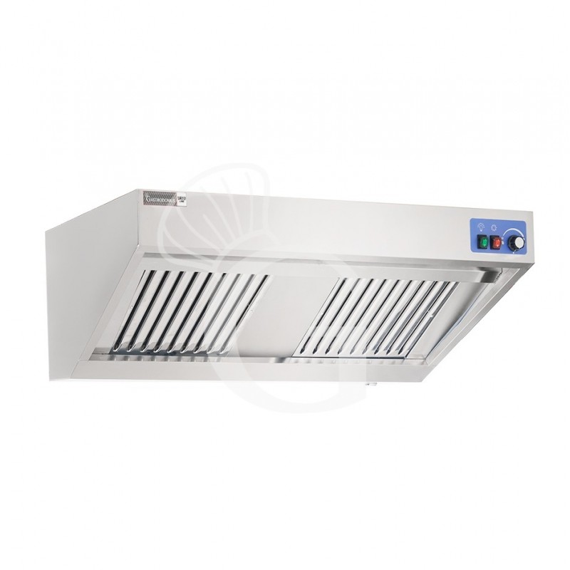 Campana snack de pared con motor full optional, medidas 1200 × 700 × 450 mm