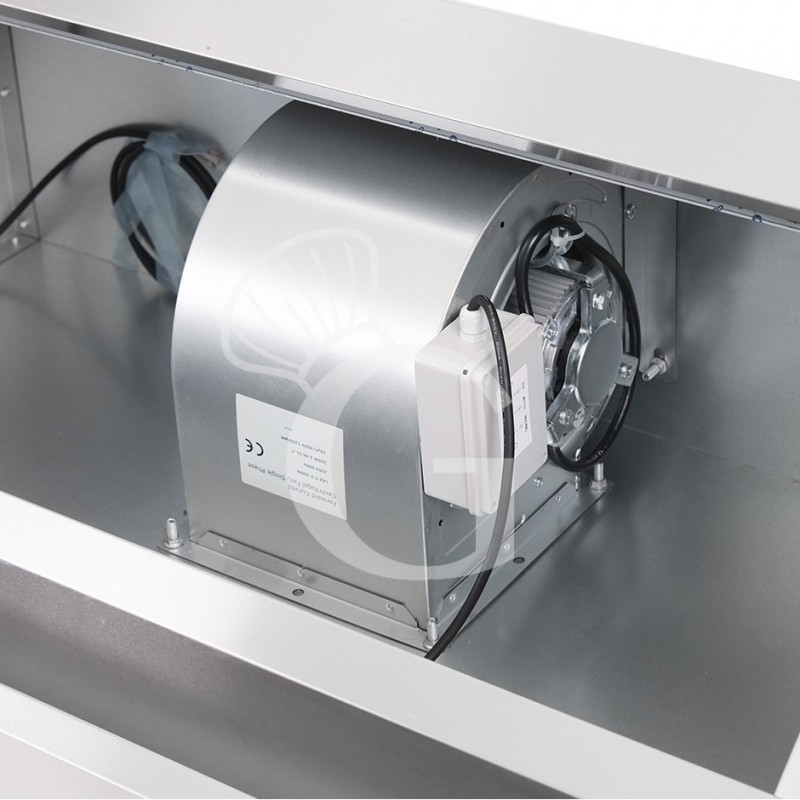 Campana snack de pared con motor full optional, medidas 1200 × 700 × 450 mm