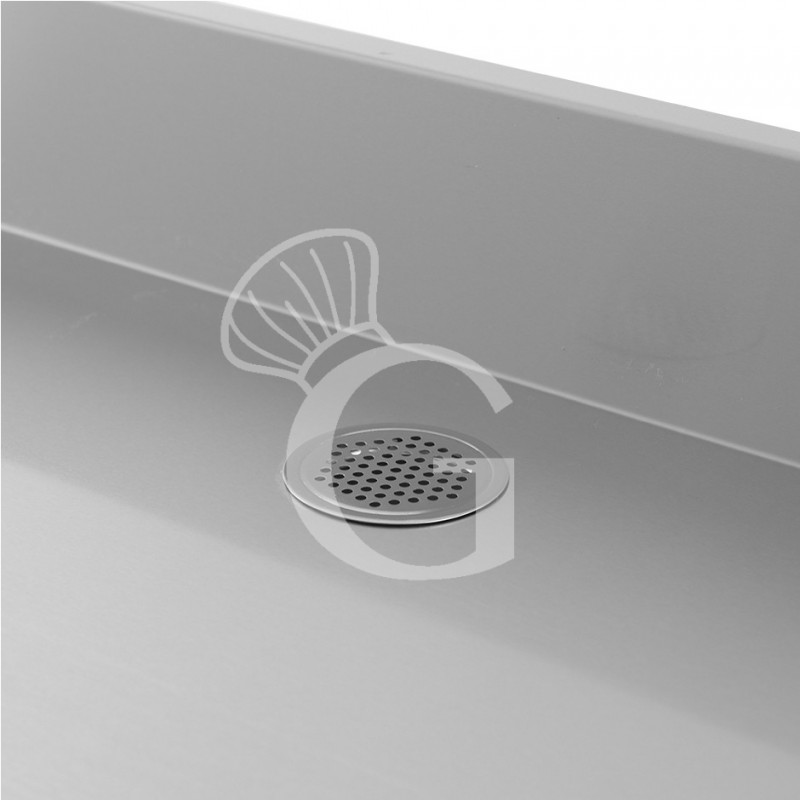 Contrabarra bar para máquina de café con cajones, tolva y encimera de acero inoxidable con peto – L 1500 x P 600 x H 1150 mm