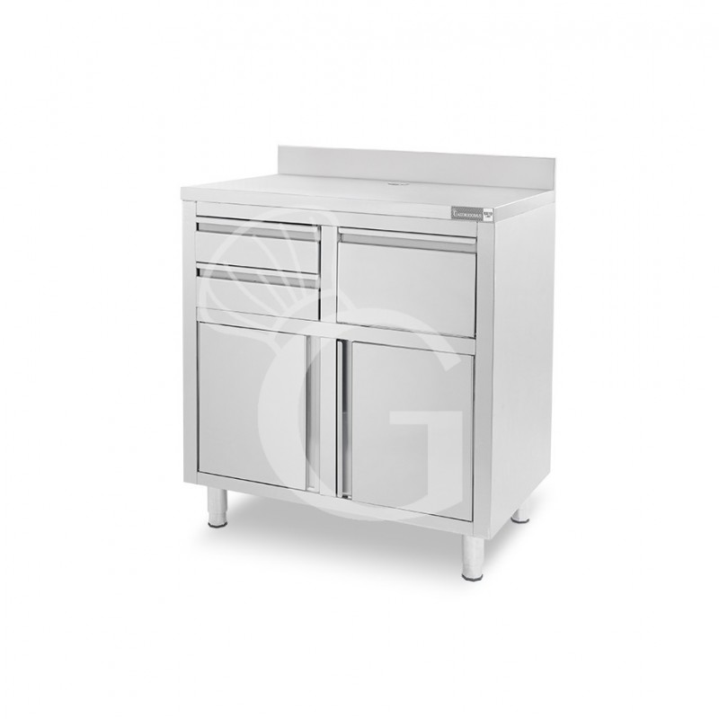 copy of Banco bar per macchina caffè con top in acciaio inox - L 1000 mm x P 550 mm x H 1140 mm