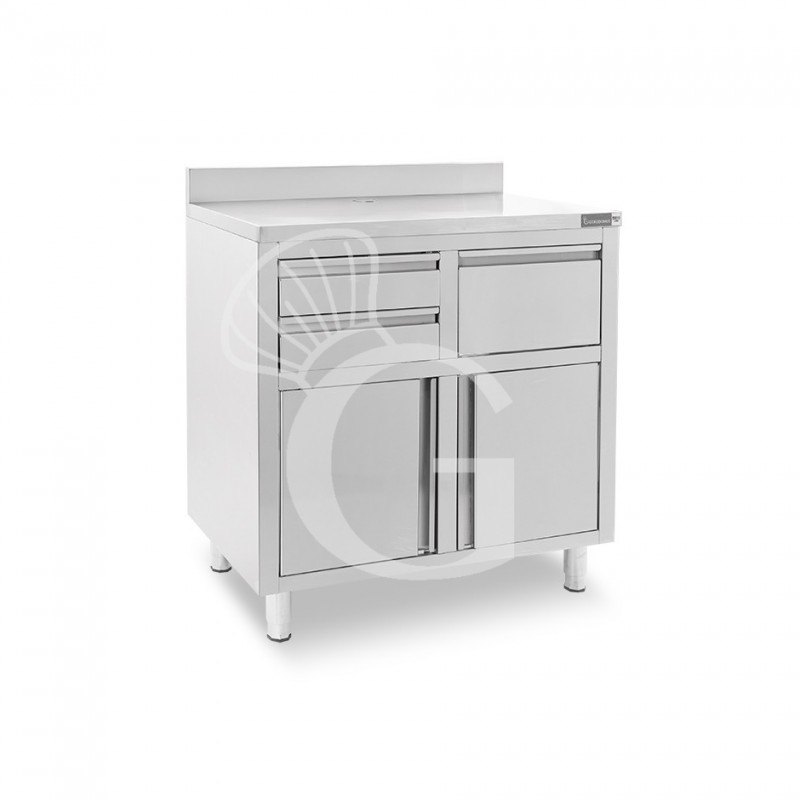 copy of Banco bar per macchina caffè con top in acciaio inox - L 1000 mm x P 550 mm x H 1140 mm