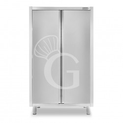 Armario de acero inoxidable con 2 puertas batientes, 3 estantes, L 1000 x P 500 x H 1800 mm