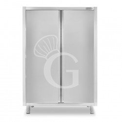 Armario de acero inoxidable con 2 puertas batientes, 3 estantes, L 1200 x P 500 x H 1800 mm