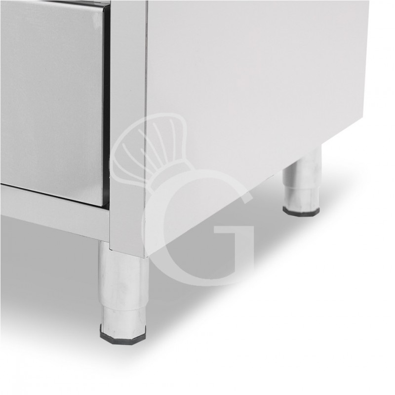 Cajonera de acero inoxidable 3 cajones - 2 pequeños + 1 cajón grande – L500 × P700 × H855 mm