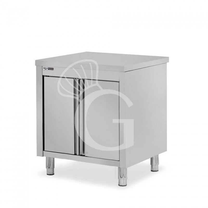Mesa mural de acero inoxidable 2 puertas batientes L 800 mm x P 700 mm x A 850 mm