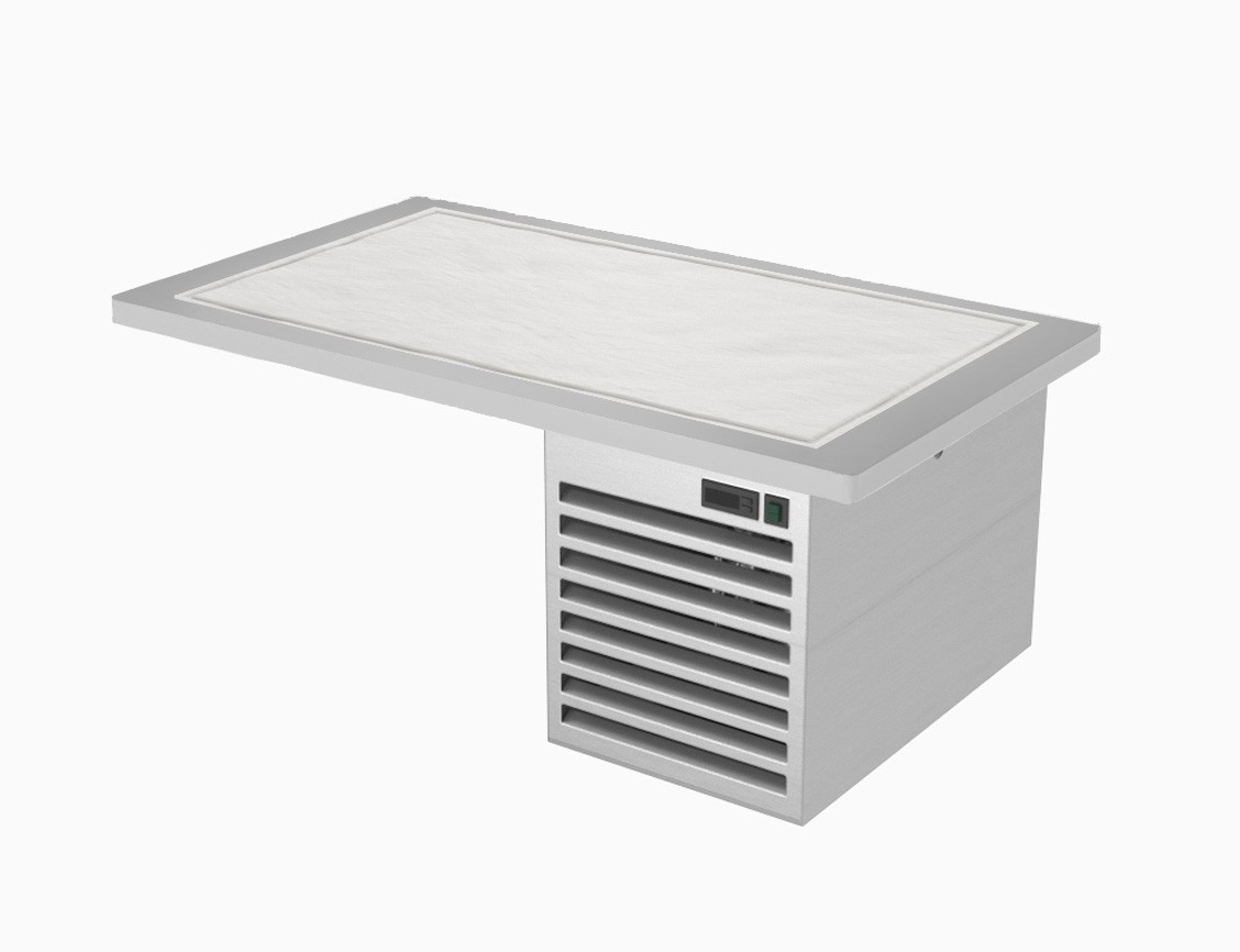 Bandeja refrigerada estática empotrable de cuarzo - dimensiones L 1785 x P 640 x A 510 mm