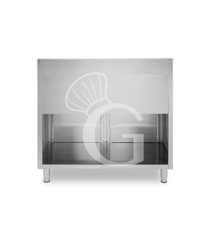Mueble bar para cafetera con cajones, tolva recogeposos y encimera inox con peto – 1245 × 600 × 1150 mm