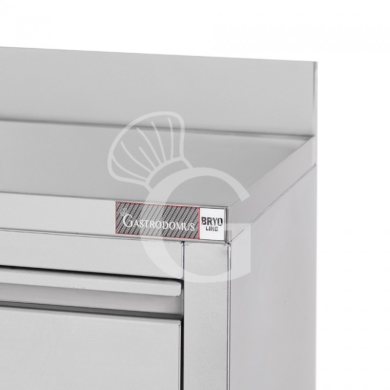 Contrabarra bar para máquina de café con cajones, tolva y encimera de acero inoxidable con peto – L 1245 x P 600 x H 1150 mm
