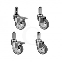 Kit de 4 ruedas para mesas simples, 2 con freno – diámetro 100 mm