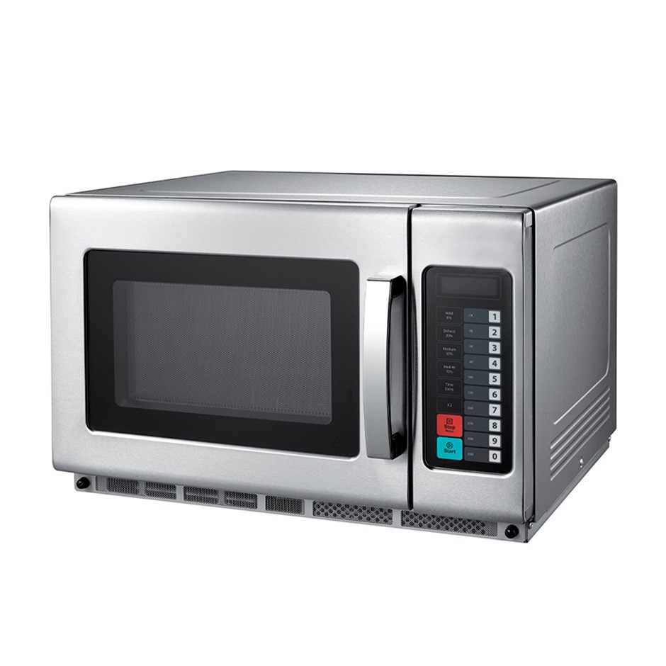 Horno microondas digital en acero inoxidable – capacidad 34 L, 2,8 kW, 2 magnetrones y luz interior