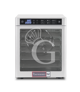 Deshidratador profesional en acero inoxidable, 12 estantes, control digital – 0,5 kW.