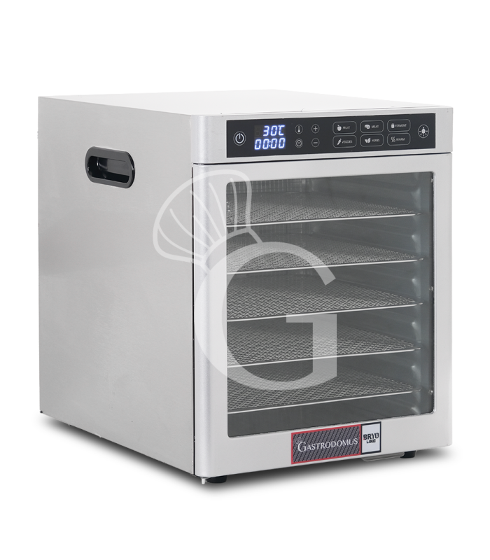 Deshidratador profesional en acero inoxidable, 12 estantes, control digital – 0,5 kW.