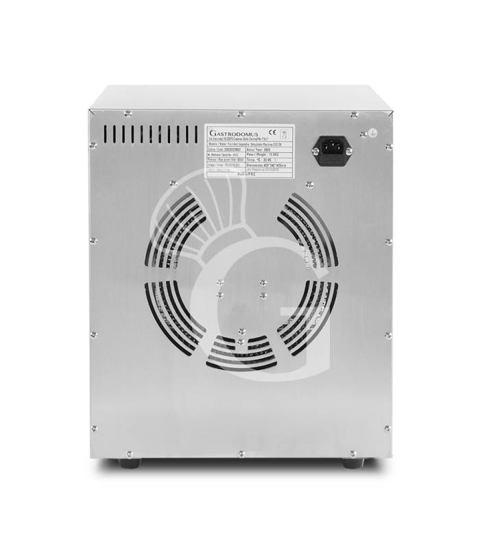 Deshidratador profesional en acero inoxidable, 12 estantes, control digital – 0,5 kW.