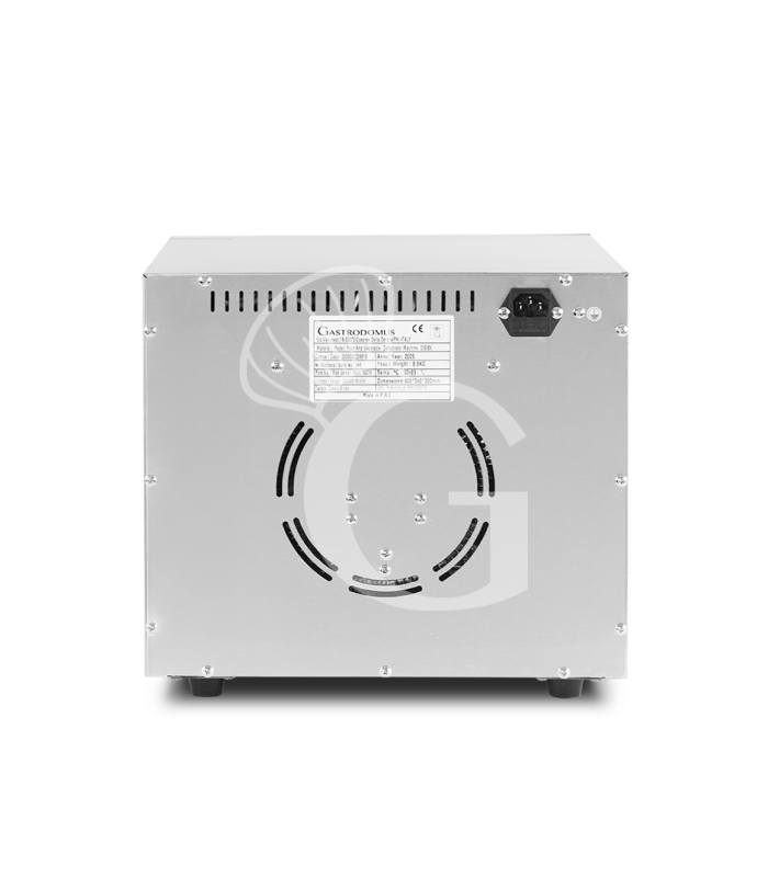 Deshidratador profesional en acero inoxidable, 8 estantes, control digital – 0,5 kW.