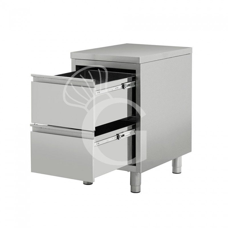 Cajonera con 2 cajones, longitud 500 mm x profundidad 700 mm x altura 850 mm